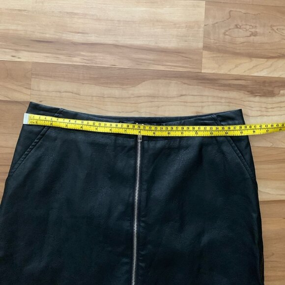 Commense Mini Skirt Womens Large Patent Faux Leather Zipper Party NWT - Picture 2 of 9